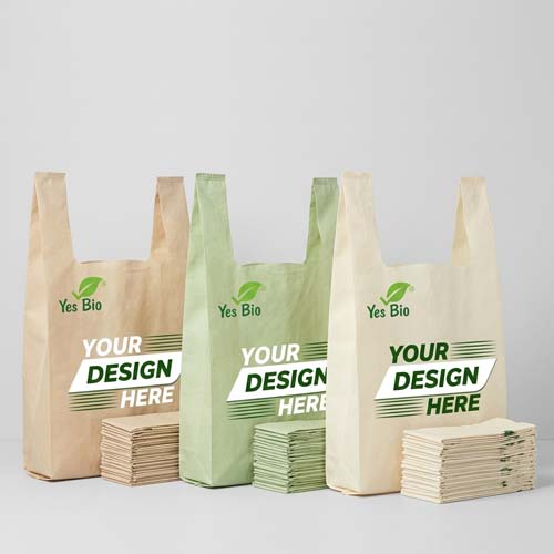 Ecofriendly - Retail - Supermarket Carry Bags8 Compostable Grocery Bags