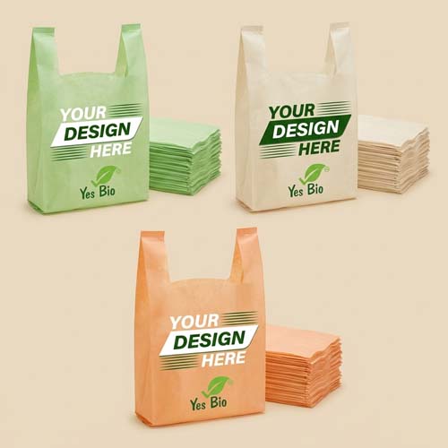 Ecofriendly - Retail - Supermarket Carry Bags9 Compostable Grocery Bags